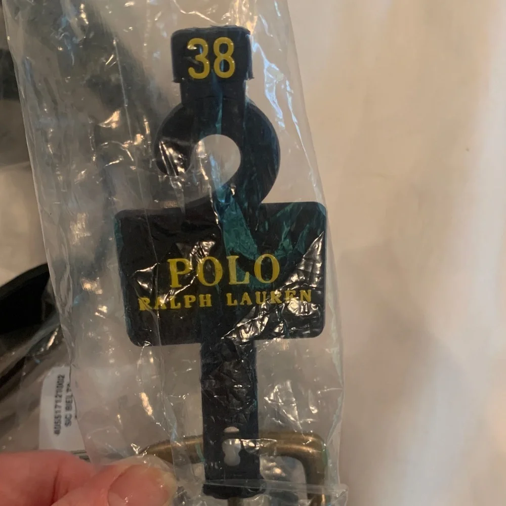 Polo by Ralph Lauren Black Belt Hanger Tag with Yellow Logo